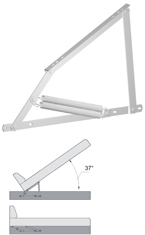 Механизм подъема без пружин 546 цинк ОЗМФ (5)