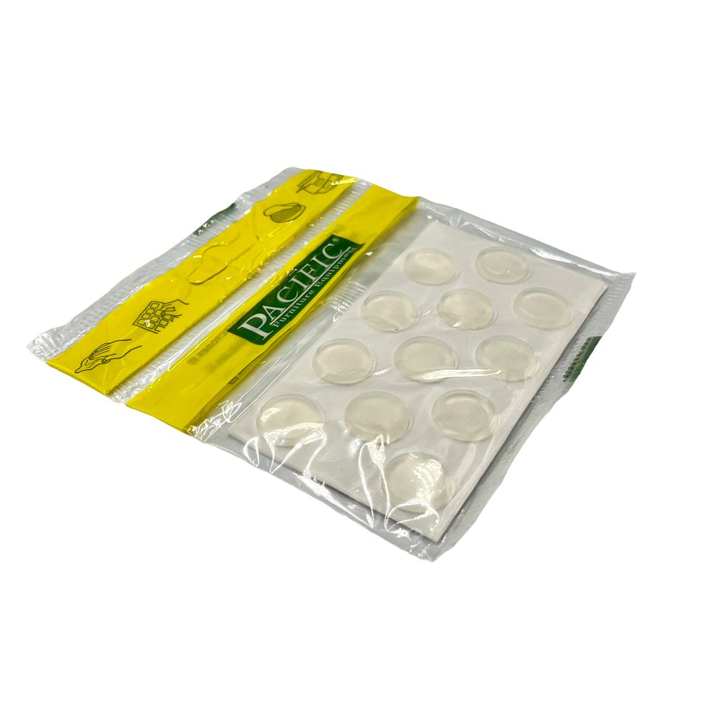 Пластиковые самоклеящиеся отбойники 18мм для стеклянного стола 18*3,8 (12шт/лист) уп.25л