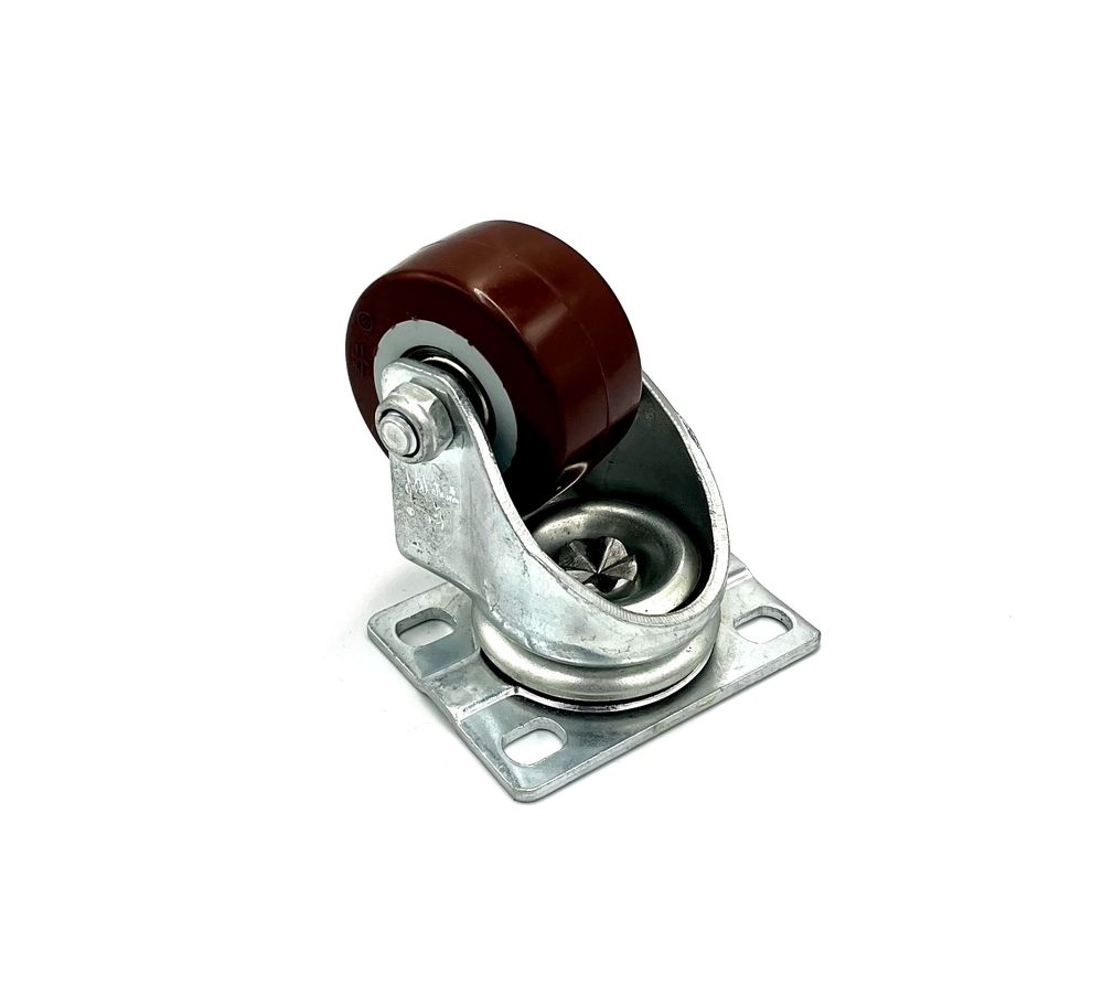 Колесная опора на площадке поворот.d-50мм,h-72мм,70кг,пластик(40)