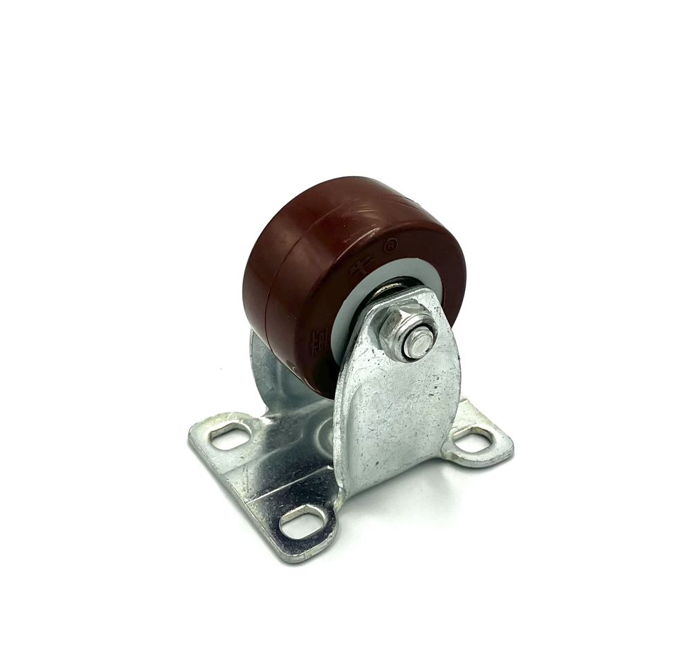 Колесная опора на площадке неповорот. d-50мм,h-72мм,70кг,пластик(40)