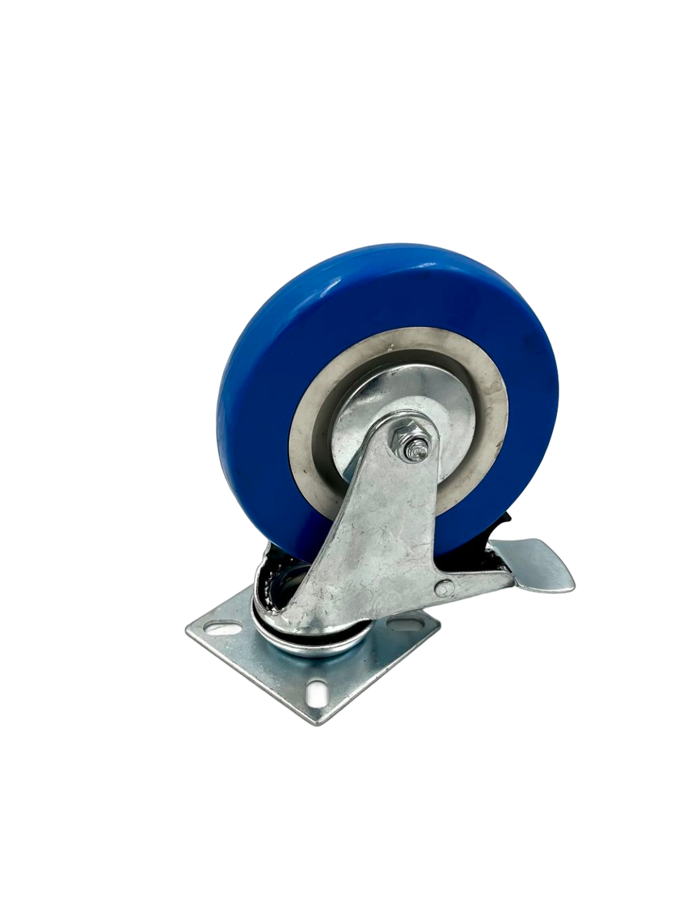 Колесная опора на площадке поворот. с тормозом d-125мм,каучук(25)