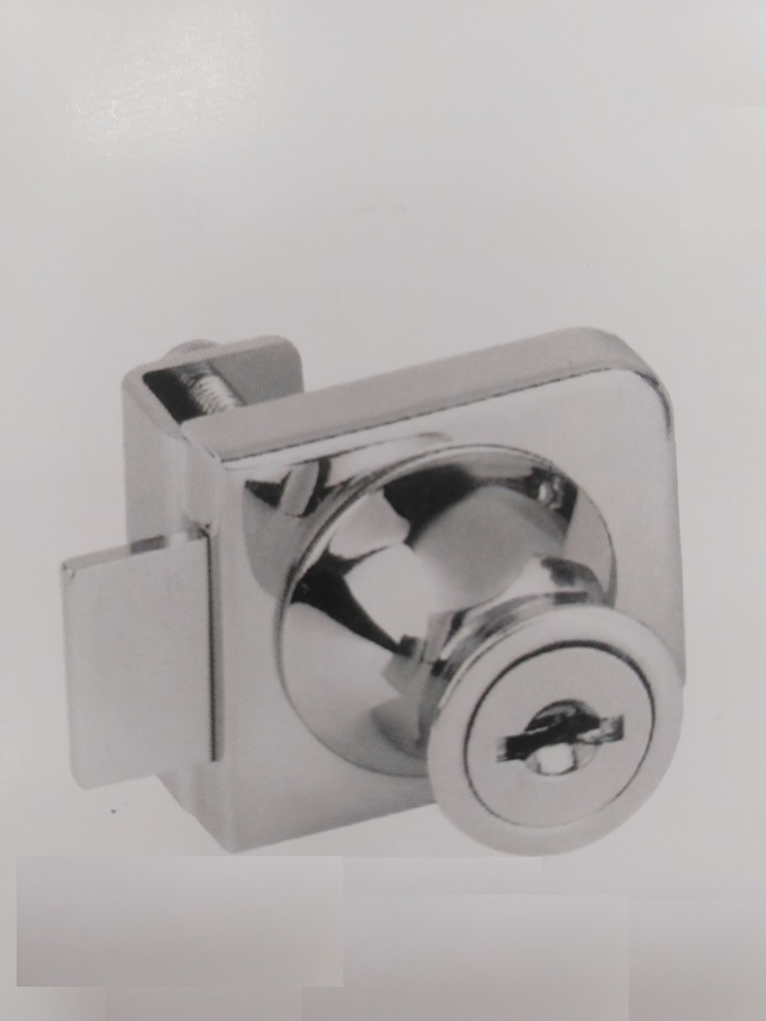 Замок для 1 стеклянной двери накладной хром,407,(12/240)