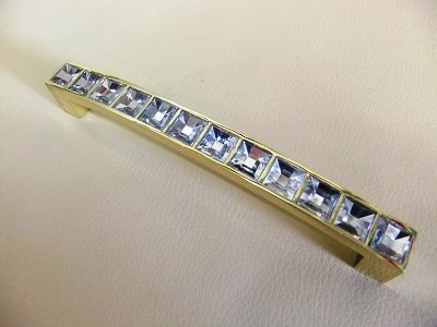 Ручка-скоба золото+кристалл 128 мм (40/200)