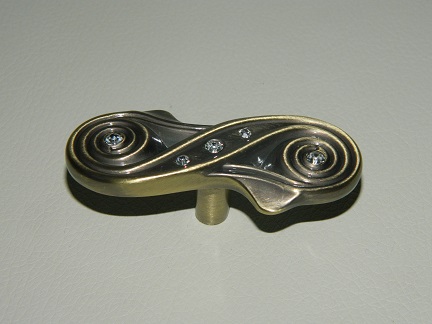 Ручка-кнопка бронза+кристалл (60/300)