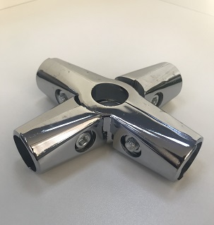 Держатель 4-х трубный перекрестный хром (50)