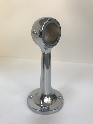 Держатель дистанционный торцевой для трубы d-25mm h-131mm хром (80)