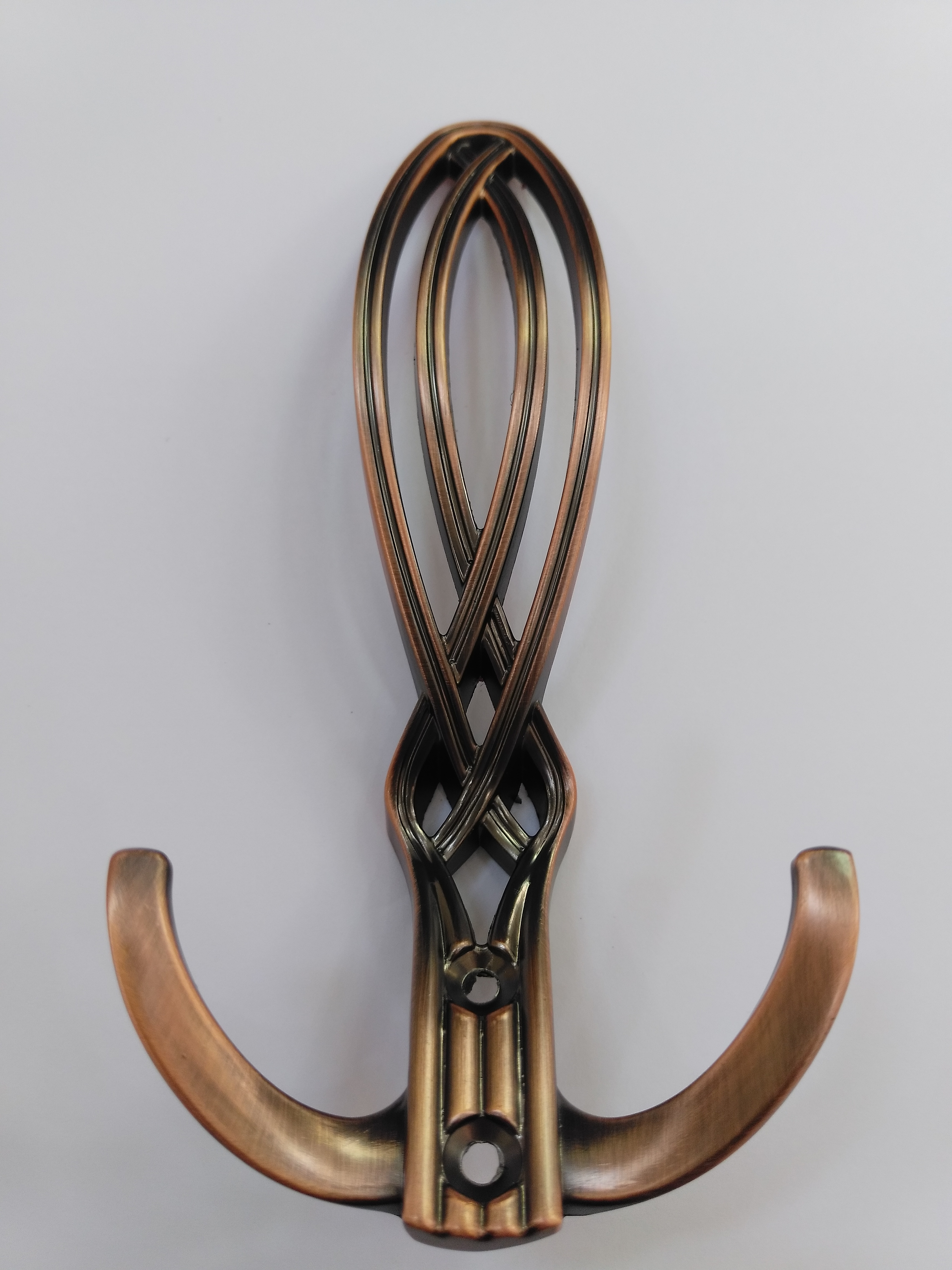 Крючок 2-х рожковый мат.антич.медь (400/40)