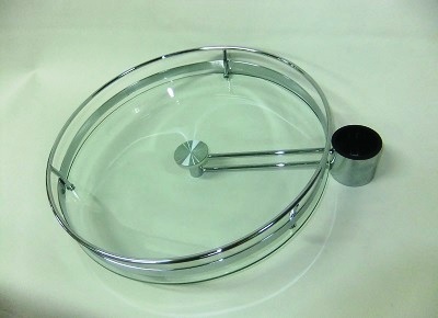 Боковая полка стеклянная 360 мм хром