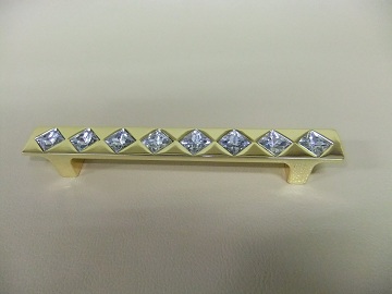 Ручка-скоба золото+кристалл 128 мм (50)