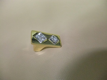 Ручка-кнопка золото+кристалл (75)