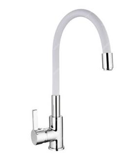 Смеситель ZEGOR силиконовый излив (белый) WKC-057KW